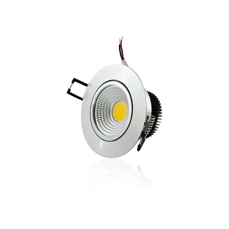 Plafonnier Dimmable Encastrable LED 5W COB - Eclairage 40W Blanc Chaud 3000K