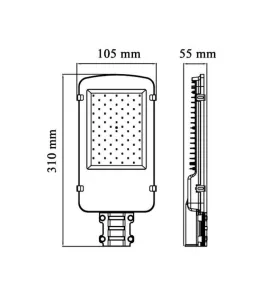 Luminaire LED urbain 25W 2500lm équivalent 200W