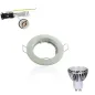 Kit Spot LED GU10 COB dimmable 5W équivalent 50W Blanc chaud 2700K fixe blanc