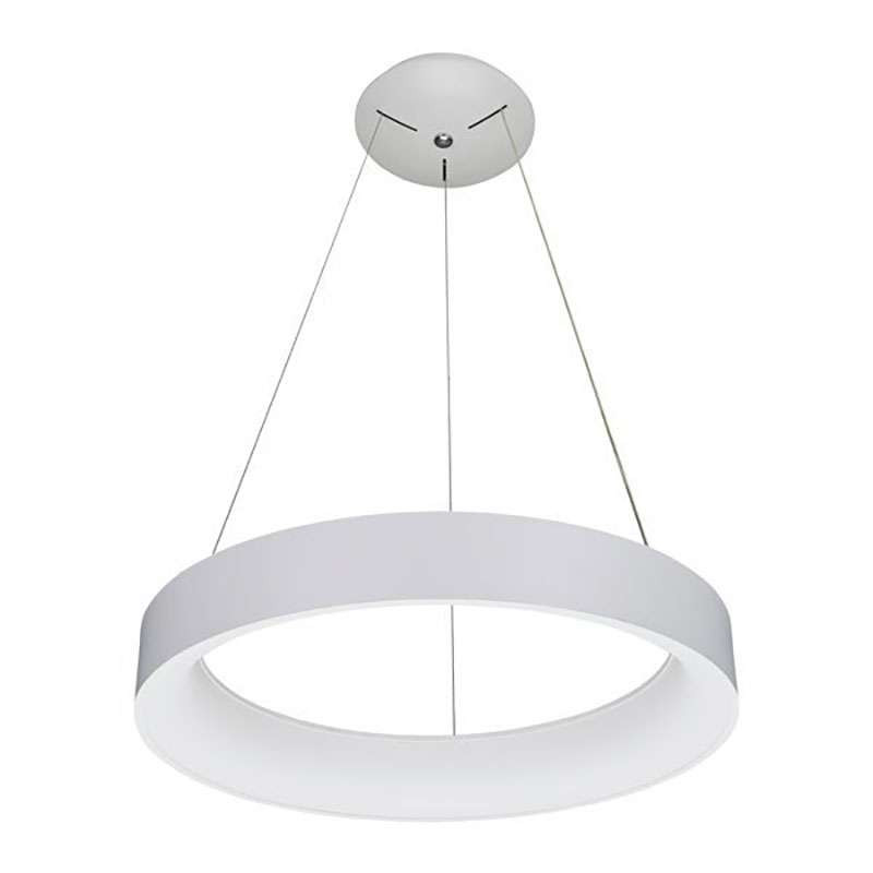 Suspension LED 60W Ronde Blanche diamètre 80cm Blanc Chaud 3000K