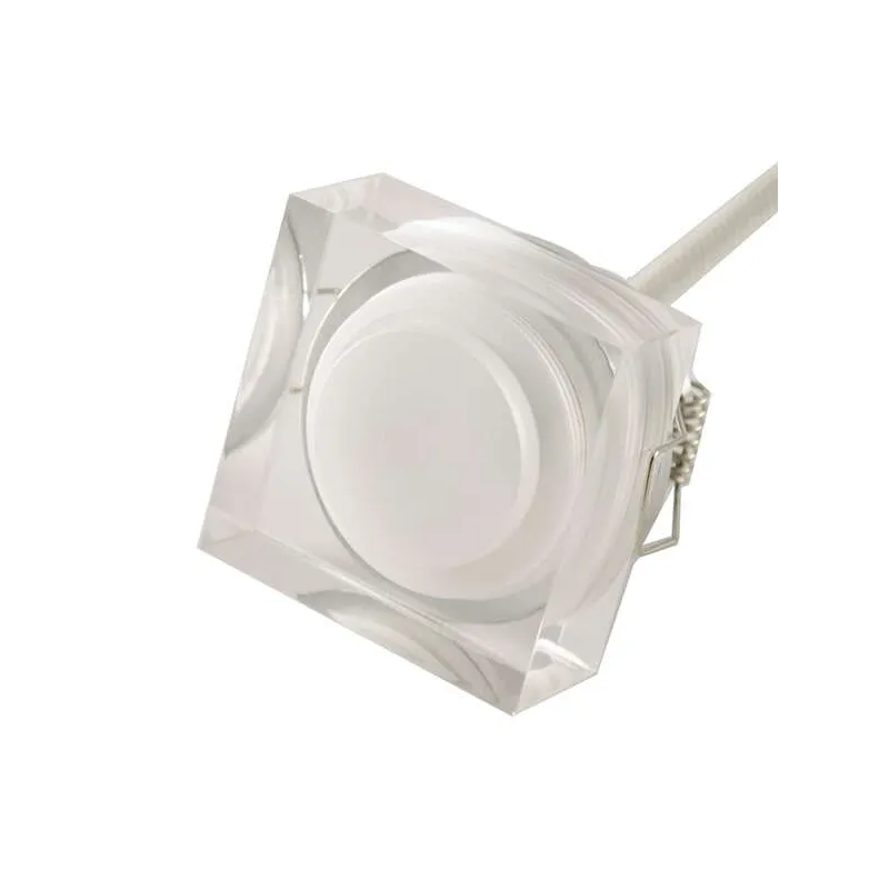 Spot LED encastrable 1W cristal Carré - Blanc Naturel 4500K