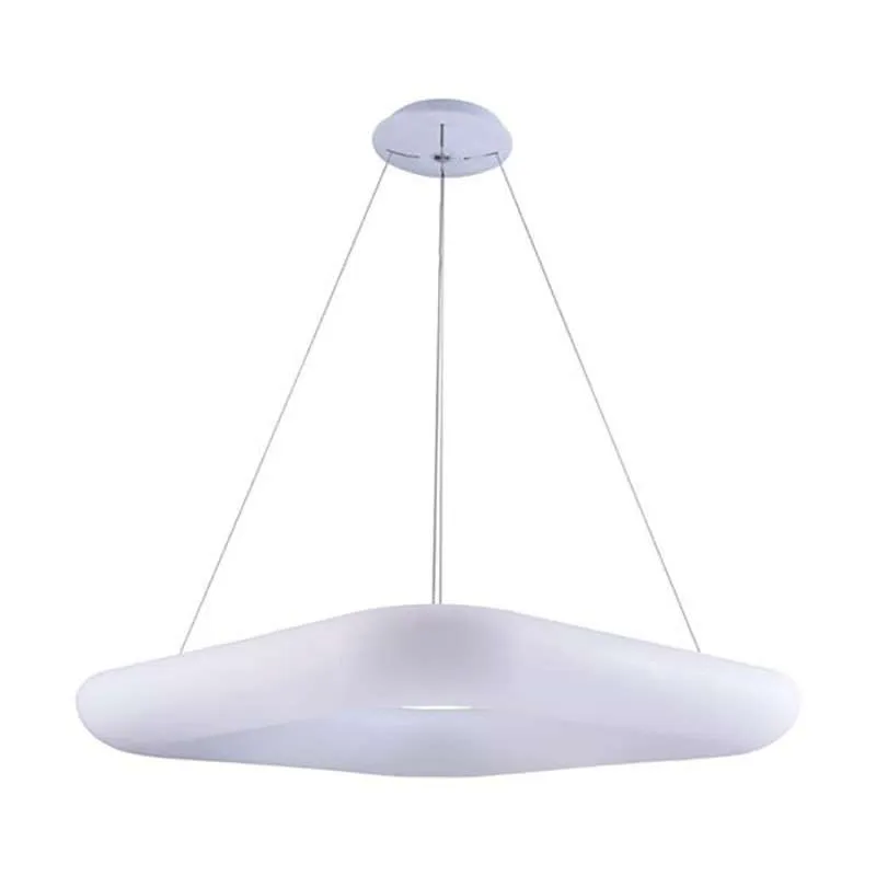 Suspension LED 38W Carrée Blanche 45cm Blanc Chaud 3000K