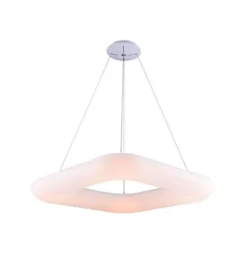 Suspension LED 38W Carrée Blanche 45cm Blanc Chaud 3000K