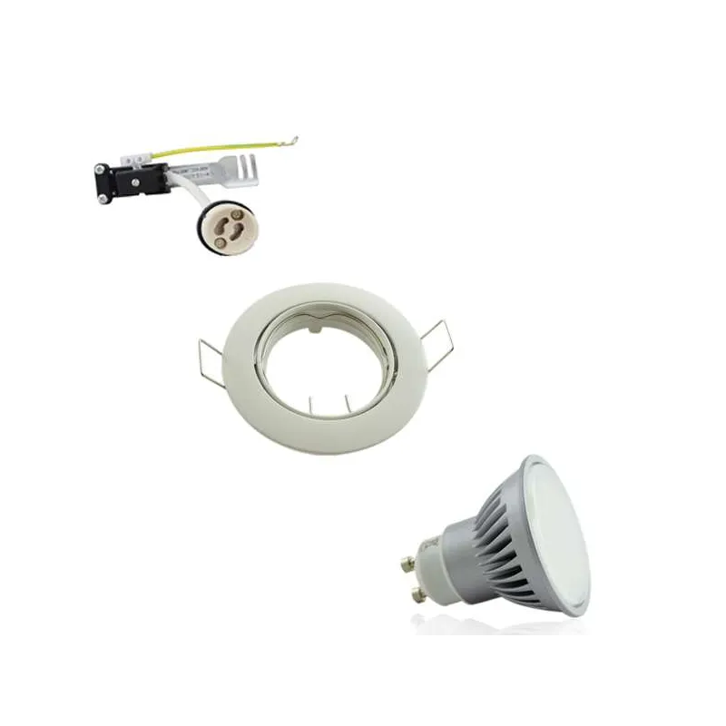 Kit Spot Encastrable Orientable Blanc LED GU10 7W 60W Blanc Naturel 4100K