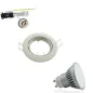 Kit Spot Encastrable Orientable Blanc LED GU10 7W 60W Blanc Naturel 4100K