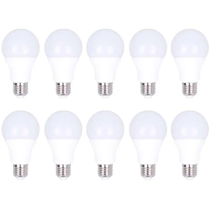 Lot de 10 Ampoules E27 12W A65 Équivalent 75W - Blanc Chaud 2700K