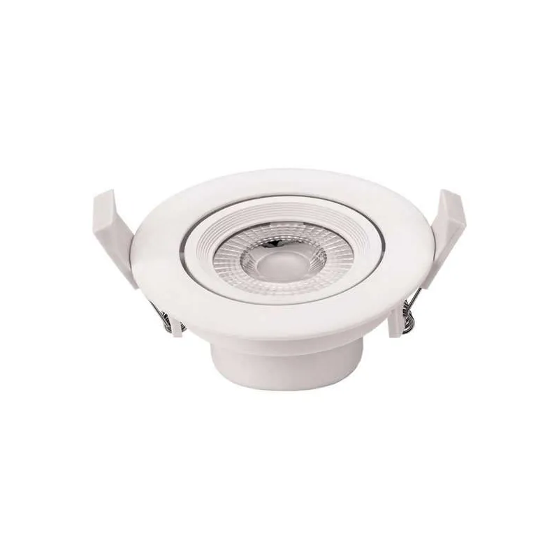 Plafonnier rond encastrable blanc LED 7W COB éclairage 45W - Blanc Naturel 4500K