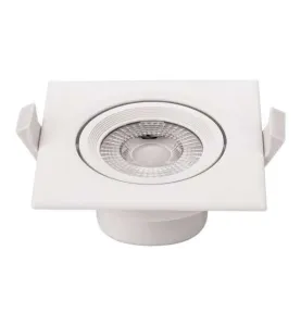 Plafonnier carré encastrable blanc LED 5W COB - éclairage 25W