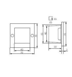 Applique encastrable LED extérieure étanche carré 1,5W éq. 15W