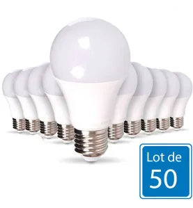 lot de 50 Ampoules E27 12W A65 équivalent 75W Optonica