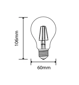 Ampoule LED E27 filament 4W 400lm A60 Optonica