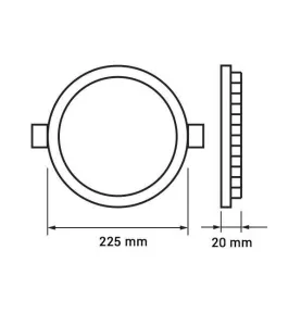 Plafonnier led Rond 18W extra plat (eq 150W) encastrable