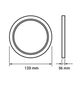 Plafonnier LED en saillie 6W (50W) 120x39mm Blanc