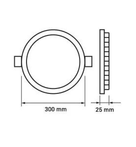 Plafonnier led Rond 24W extra plat (eq 200W) perçage 280mm