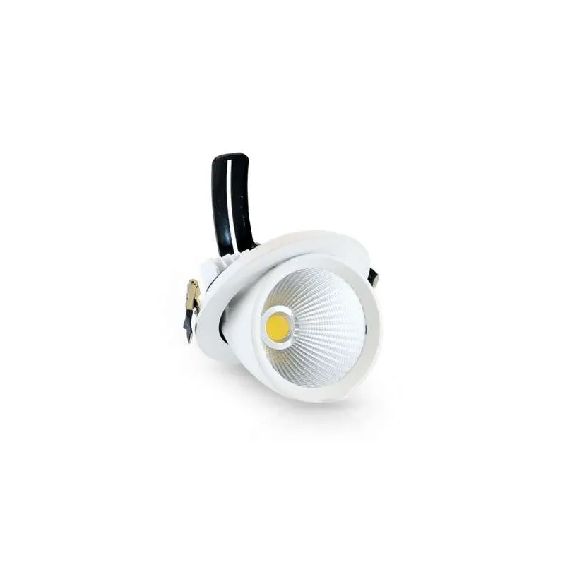 Spot LED Escargot Encastrable Orientable AC220/240V 10W 900lm (90W) 25° IP20 IK05 Ø112mm - Blanc Naturel 4000K perçage Ø100mm