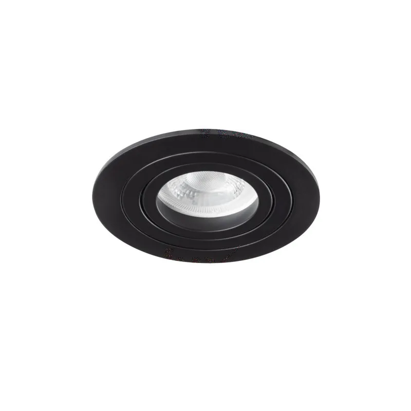 Support de spot encastrable perçage 80mm rond Mat noir