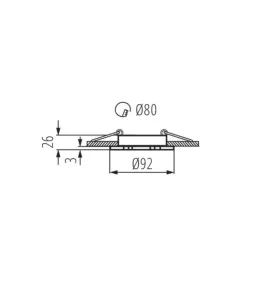 Support de spot encastrable perçage 80mm rond Mat noir