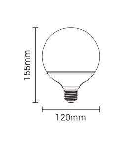 Ampoule E27 globe G120 LED 15W (120W)