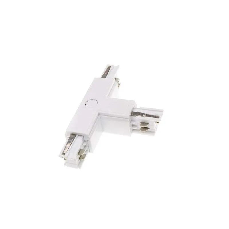 Connecteur "T" Blanc pour Rail LED - 4 Wires Triphasé