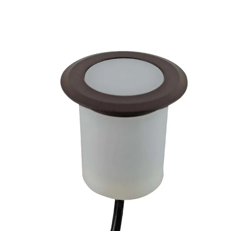 Petit Spot Encastable 1,5W LED Tour Marron Étanche IP67 - Lumière Bleu