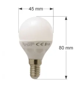 Lot de 6 Ampoules E14 LED 6W Globe eq 40W