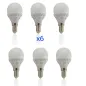 Lot de 6 Ampoules E14 LED 6W Globe Eq 40W - Blanc Naturel 4500K