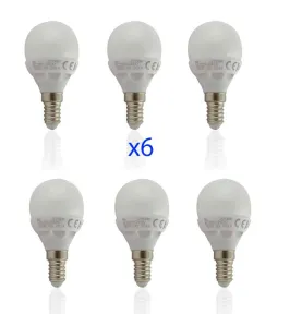 Lot de 6 Ampoules E14 LED 6W Globe eq 40W