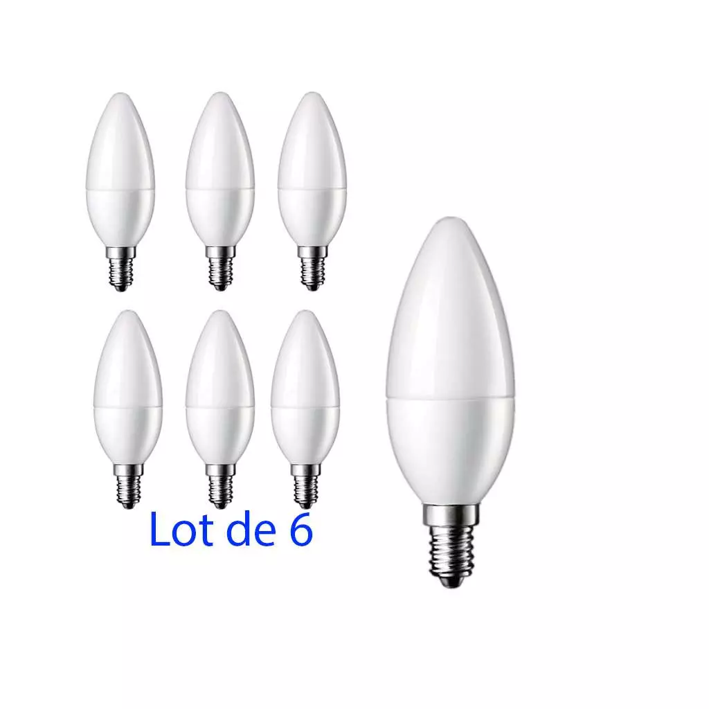 Illuminez votre vie avec ce lot de 6 ampoules LED bougie E14 6W