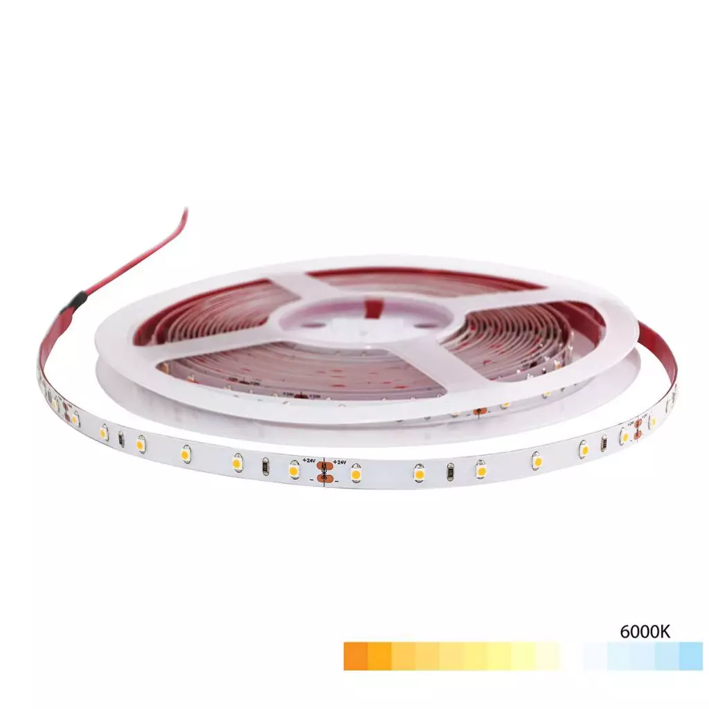 Ruban LED étanche IP65 6W/m 24V 60LED/m longueur 5m - Blanc CCT 6000K-3000K