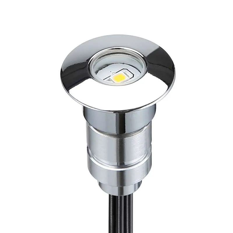 Mini spot LED encastrable rond 0,3W DC12V diamètre 24mm étanche IP67