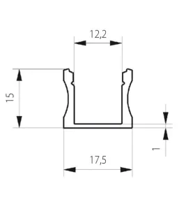 Profilé aluminium standard 15mm SlimLine