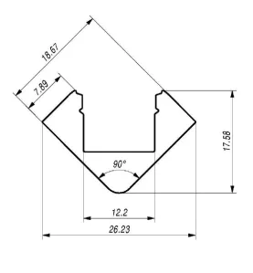 Profilé aluminium d'angle ALU-45°