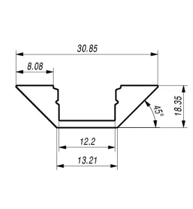 Profilé aluminium angulaire 45° ALU-CORNER