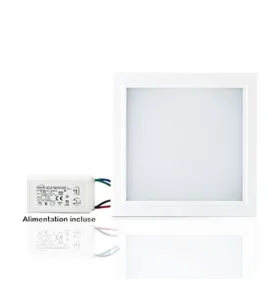 Plafonniers LED 200x200mm 14W blanc équivalent 120W