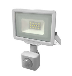 Projecteur LED Blanc 10W à Détecteur IP65 800lm - Blanc du Jour 6000K