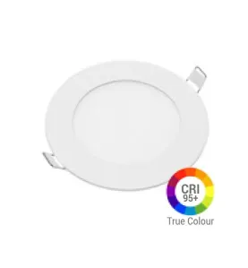 Plafonnier LED Rond 6W Extra Plat Encastrable IRC95 - Blanc du Jour 6000K