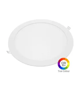 Plafonnier LED Rond 24W Extra Plat Encastrable IRC95 - Blanc Chaud 2700K