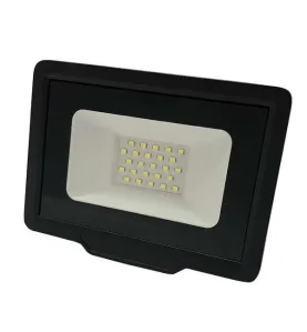 Lot de 10 Projecteurs LED Noirs 30W (200W) Étanche IP65 2400lm - Blanc du Jour 6000K