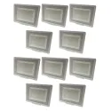 Lot de 10 Projecteurs LED Blancs 100W (500W) IP65 8000 lumens - Blanc Chaud 2700K