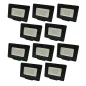 Lot de 10 Projecteurs LED 50W (250W) Noir Étanche IP65 4000lm - Blanc Naturel 4500K