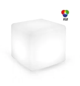 Cube LED Lumineux avec Télécommande Etanche IP44 IK10 400x400mm - RGB