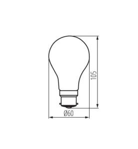 Ampoule LED 8W B22 A60 1055lm 320° (75W) Ø60- Blanc Chaud 2700K