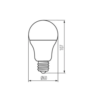 Ampoule LED 5,5W E27 A60 500lm 180° (42W) Ø60  - Blanc Chaud 3000K