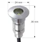 Mini spot LED encastrable rond 0,3W DC12V diamètre 24mm étanche IP67