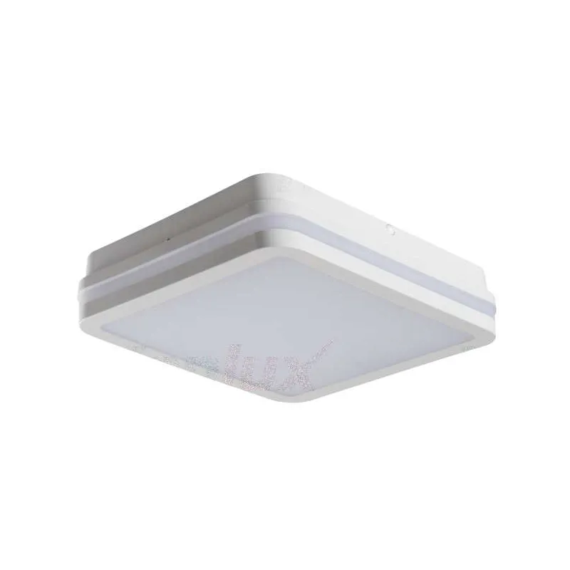 Plafonnier LED 24W étanche IP54 carré côté 260mm Blanc - Blanc Naturel 4000K