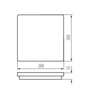 Plafonnier LED 24W étanche IP54 carré côté 260mm Blanc - Blanc Naturel 4000K