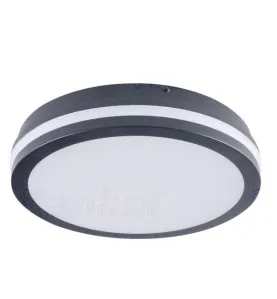 Plafonnier LED 24W avec Detecteur Hyperfréquence Étanche IP54 rond ∅260mm Graphite - Blanc Naturel 4000K