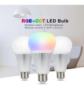 Ampoule LED E27 RGB +CCT 9W pilotable éclairage 75W