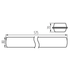 Luminaire LED 19W étanche IP65 longueur 575mm Gris - Blanc Naturel 4000K