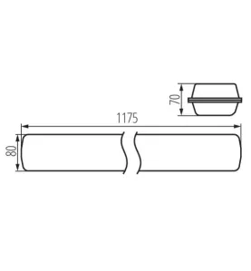 Luminaire LED 38W étanche IP65 longueur 1175mm Gris - Blanc Naturel 4000K